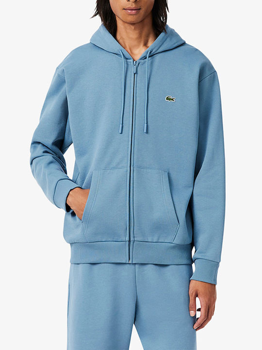 Lacoste Суитшърт с качулка Светлосин