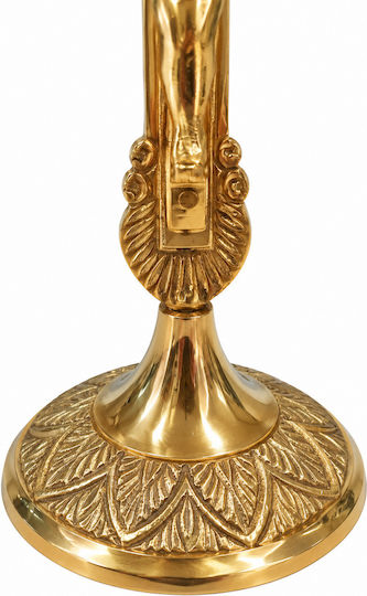 Tabletop Brass Crucifix in Mother-of-Pearl 27cm Standing Crucifix