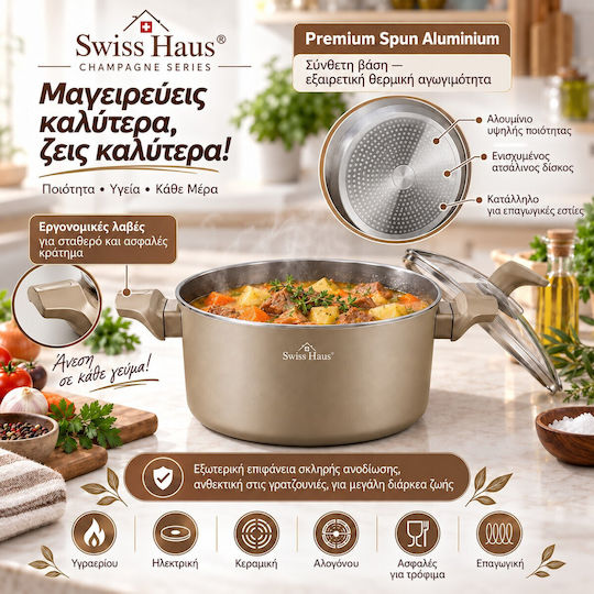 Swiss Haus Milchtopf aus Aluminium 5 l / 24 cm