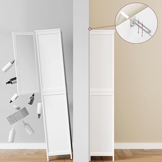Vasagle Στήλη Μπάνιου Τοίχου Μ30xΒ40xΥ160cm Λευκή