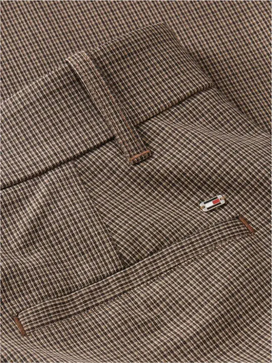 Women's Beige Fabric Trousers in Slim Fit