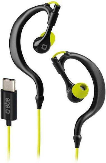 Sbs Kabelgebundene Sportkopfhörer USB-C Schwarz-Gelb