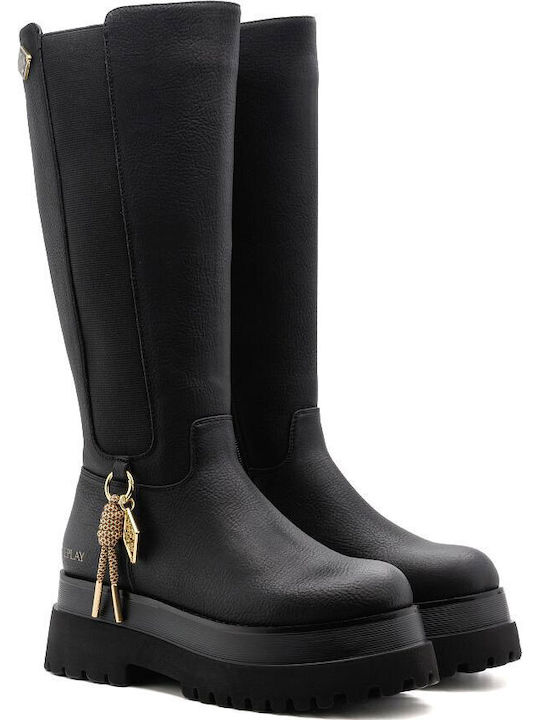 Any Women's Boots with Medium Heel Black