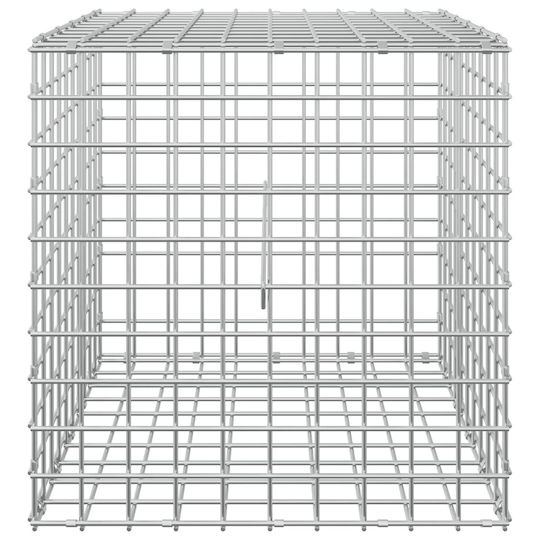 vidaXL Steel Gabion Basket for Garden Fence 50x50x50 cm Silver