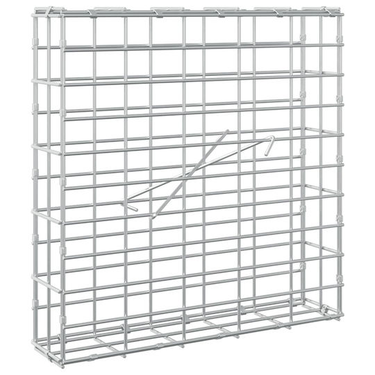 vidaXL Steel Gabion Basket for Garden Fencing 50x10x50 cm Silver
