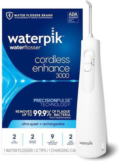 Waterpik Enhance 3000 Irigator Bucal 177 ml Reîncărcabil & Impermeabil Alb WF-21