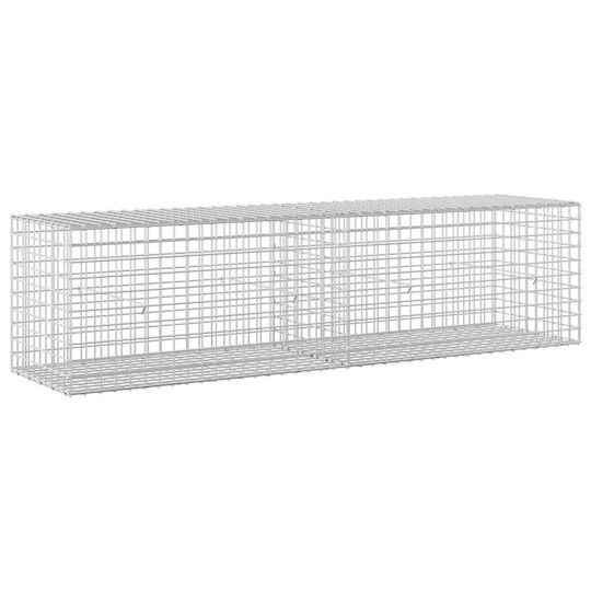 vidaXL Steel Gabion Box for Garden Fence 5x5x50 cm Silver