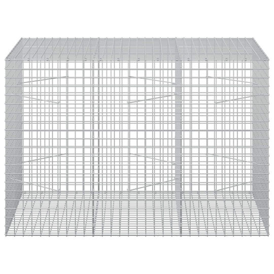 vidaXL Steel Gabion Box for Garden Fence 5x5x100 cm Silver