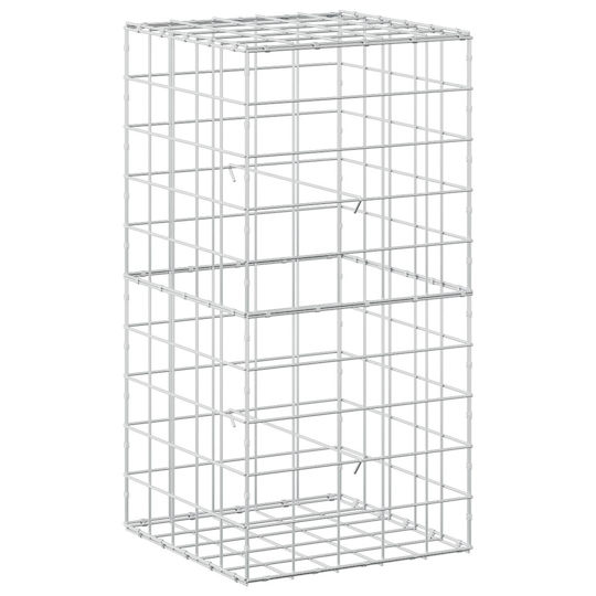 vidaXL Steel Gabion Box for Garden Fence 50x50x100 cm Silver