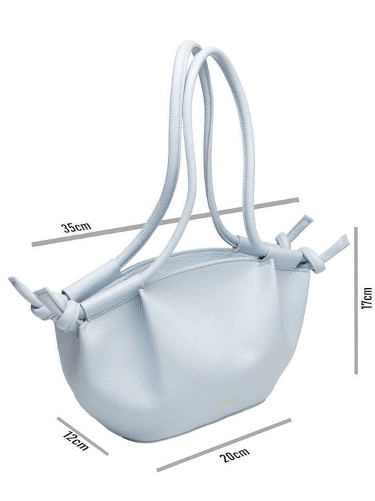 Laura Light Blue Leather Women's Shoulder Bag