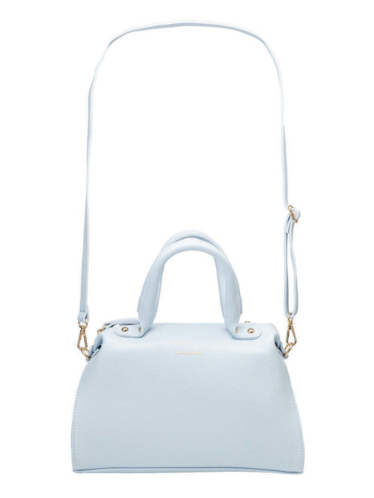 Nicoleta Leather Women's Shoulder Bag Light Blue