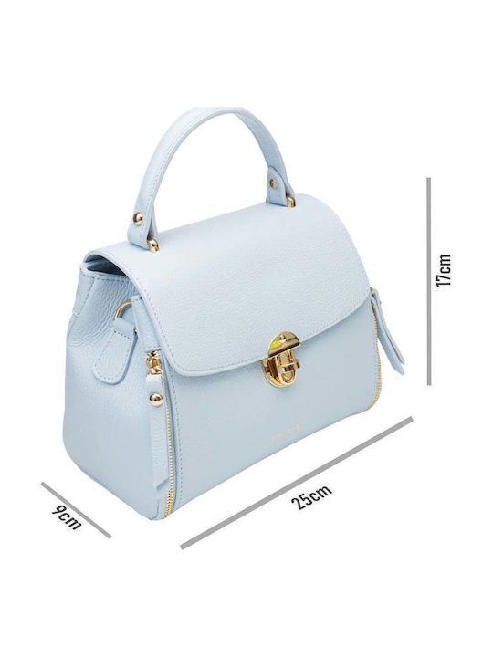 Karla Leather Women's Shoulder Bag Light Blue