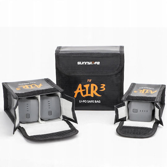 Sunnylife Black Battery Carrying Case for DJI Air 3 / Air 3S 13x6.5x15 cm
