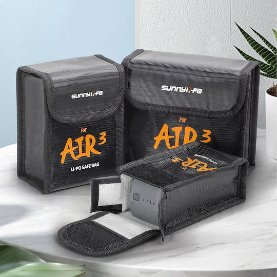 Sunnylife Black Battery Carrying Case for DJI Air 3 / Air 3S 13x6.5x15 cm