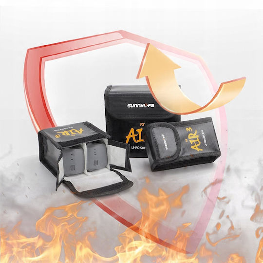Sunnylife Black Battery Carrying Case for DJI Air 3 / Air 3S 13x6.5x15 cm