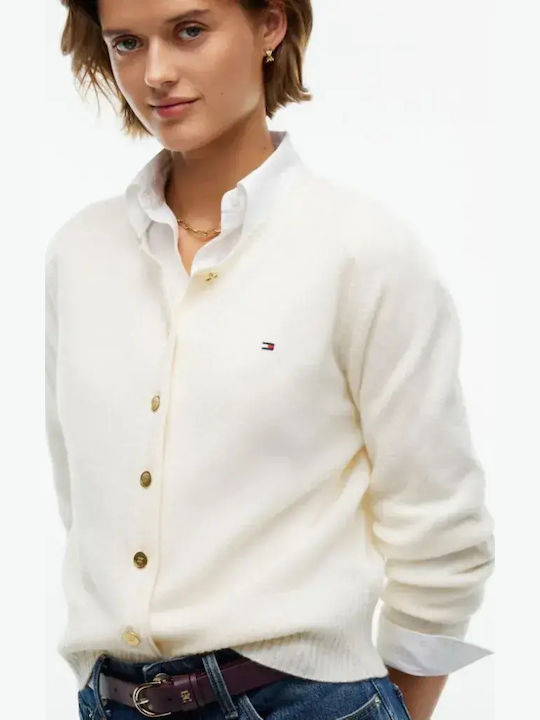 Women's Cardigan with Buttons Ecru