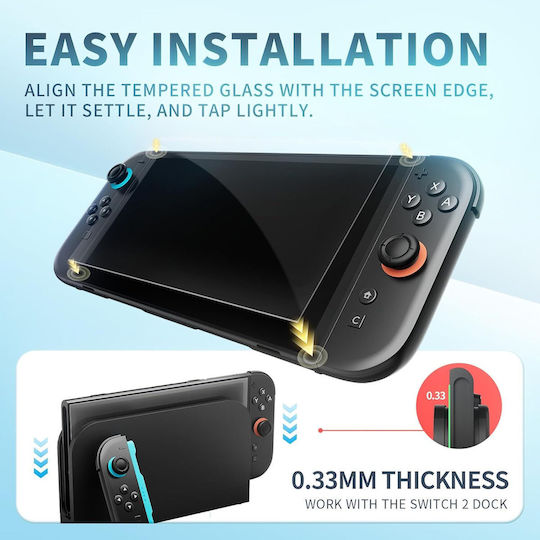 Set 3 Tempered Protective Glasses Nintendo Switch Console 2