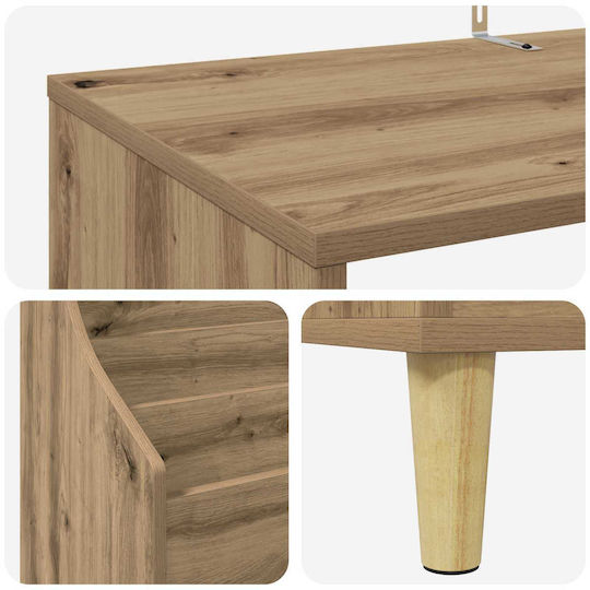 Set de Rafturi pentru Mediile de Stocare, 3 Buc., Stejar Artisan, 212 x 46 x 112 cm, 3434658, Maro