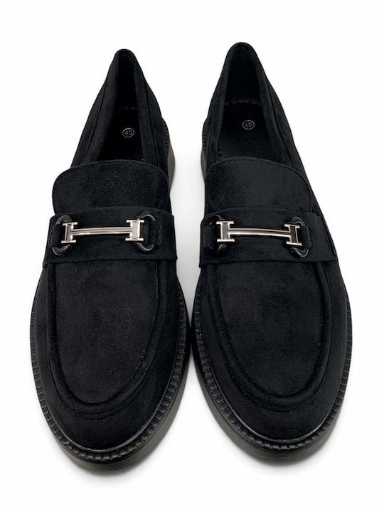 Suede Women's Loafers in Black
