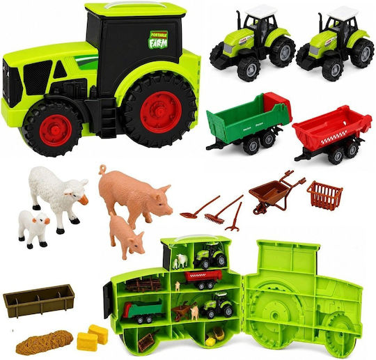 Lean Toys Farm Set With Tractor Agricultural Vehicles Animal