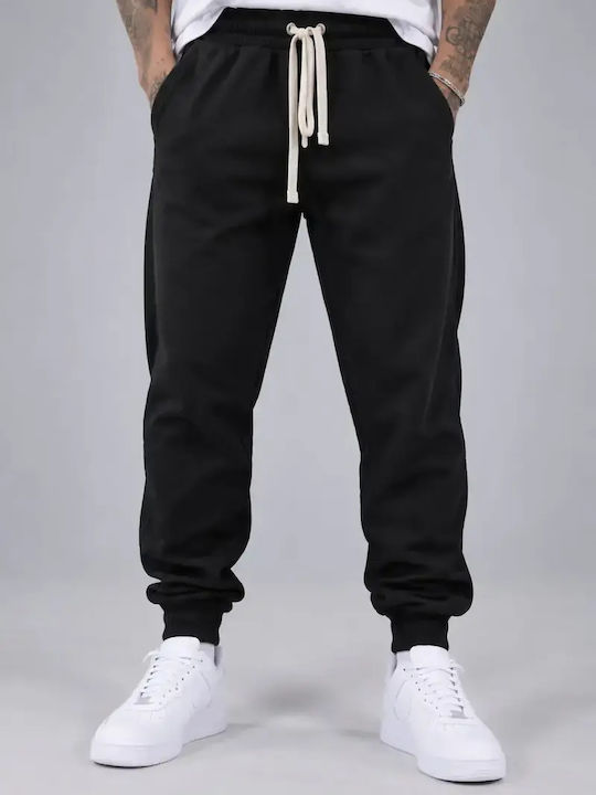 Black Sweatpants with Elastic Waistband