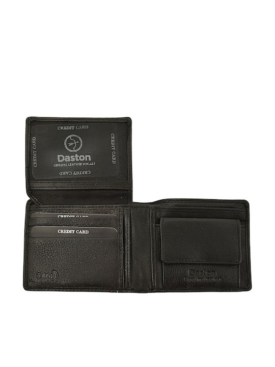Herren-Lederbrieftasche mit RFID Schwarz