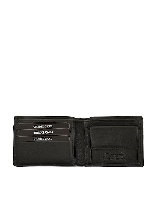 Herren-Lederbrieftasche mit RFID Schwarz
