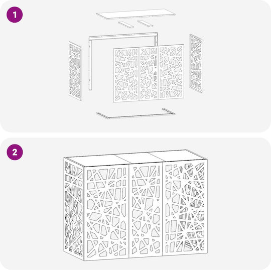 Air Conditioner Cover White 110 X 50 X 80 Cm Steel 8014165 White