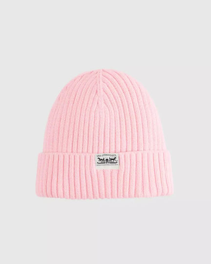 Beanie Men's Knitted Beanie in Pink