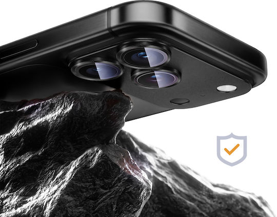 Avizar Kameralinsenschutz für iPhone 18 Pro aus gehärtetem Glas mit Titanrahmen Schwarz