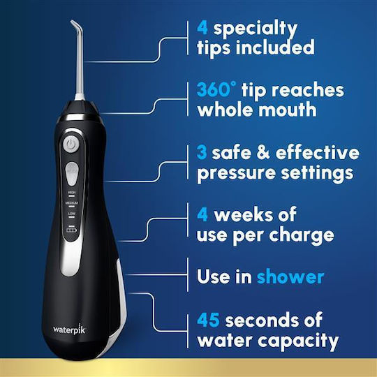Waterpik Иригатор за уста 210 мл Презареждащ се Черен WP-582EU