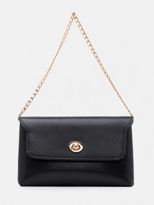 Damen-Flaptasche Schwarz-matt