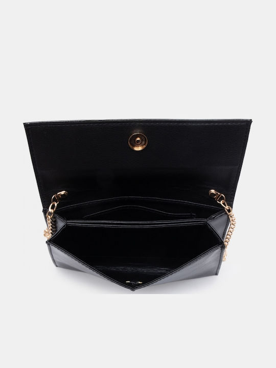 Damen-Clutch Schwarz-Lackleder