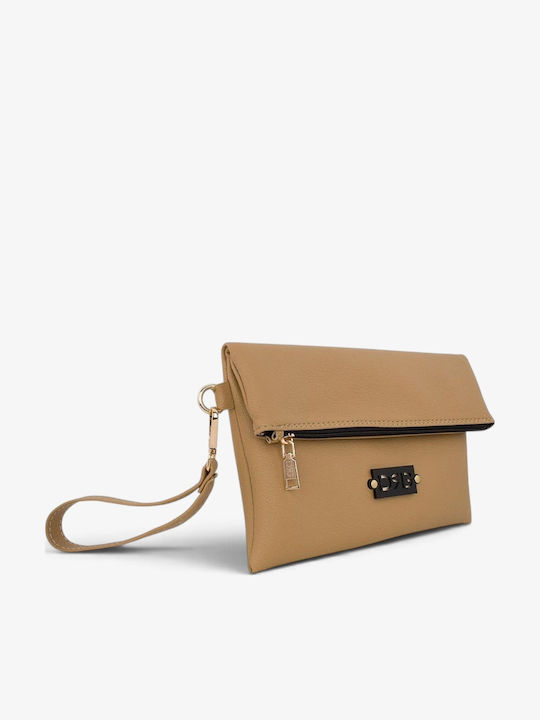 Women's Beige Envelope Clutch
