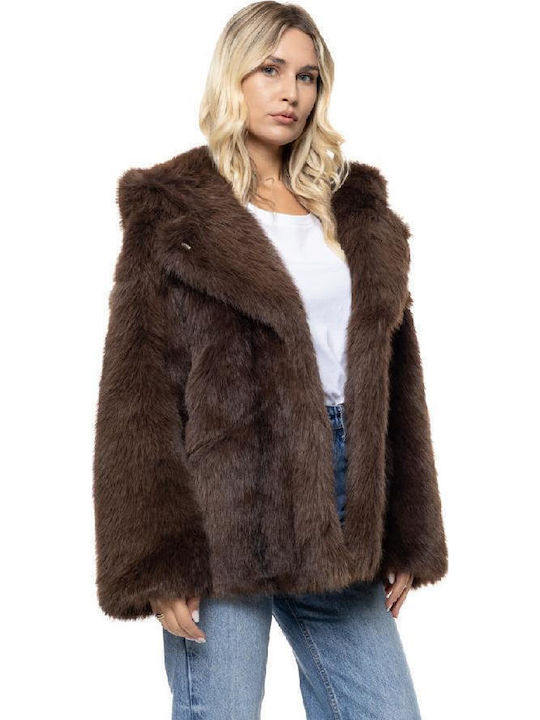 Kurzer Damenpelz Brown