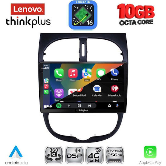 Lenovo Ltm 11506_cpa 9-Zoll-Multimedia-Tablet Peugeot 206 Modell 1998–2006