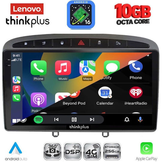 Lenovo Ltm 11513gr_cpa 9-Zoll-Multimedia-Tablet Peugeot 308 Mod. 2007–2012 RCZ Mod. 2009–2015 Grau
