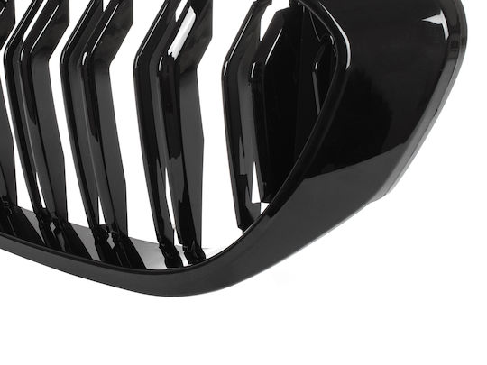 BMW 5 G30 G31 2017 Grille Between the Headlights Kidney Grilles Left + Right Set Glossy Black Double Bar
