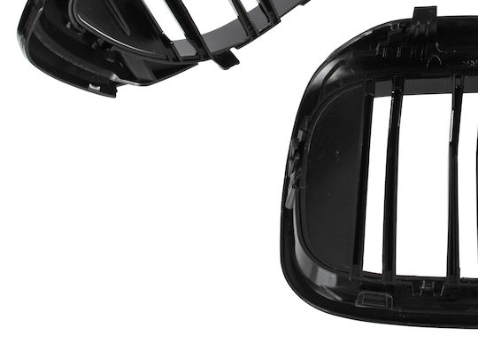 BMW 5 G30 G31 2017 Grille Between the Headlights Kidney Grilles Left + Right Set Glossy Black Double Bar