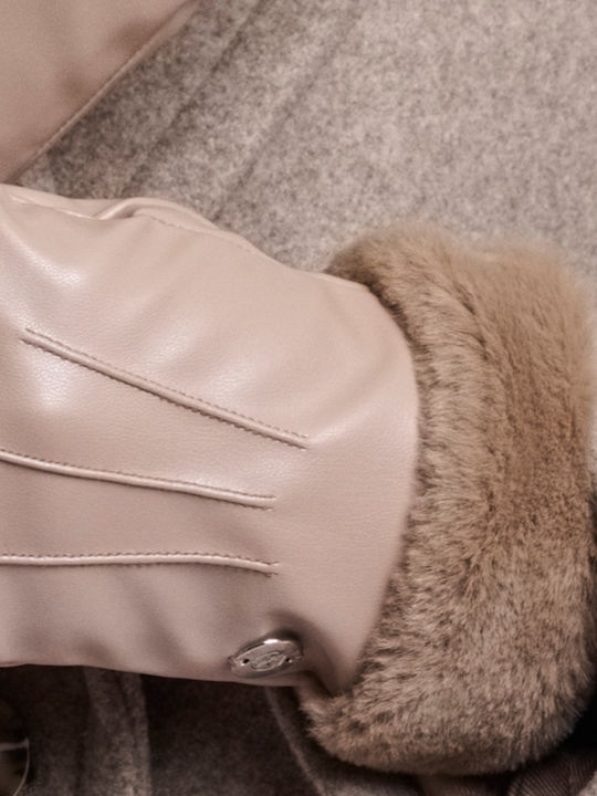 Brown Gloves with Fur