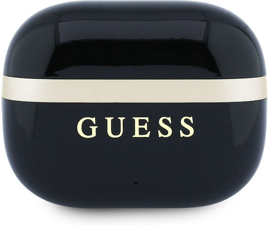 Glossy Gold Lineprinted Classic Logo In-ear Bluetooth Handsfree Headphones with Gold Charging Case