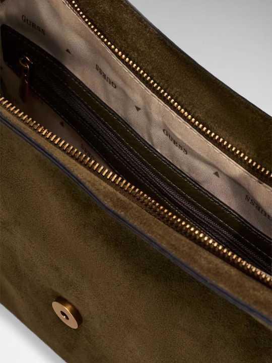 Camden Damen-Schultertasche aus Wildleder Olive