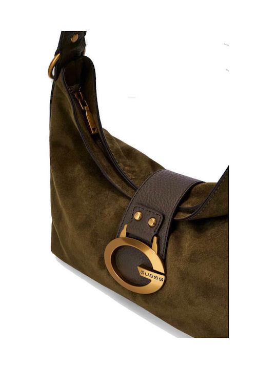 Camden Damen-Schultertasche aus Wildleder Olive