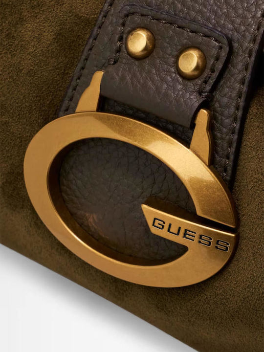 Camden Damen-Schultertasche aus Wildleder Olive