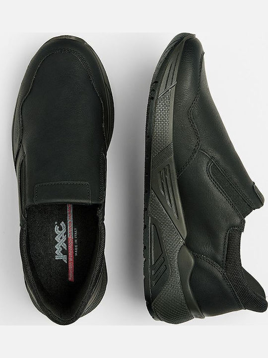 Anatomische Herren Slip-Ons aus Stoff Schwarz