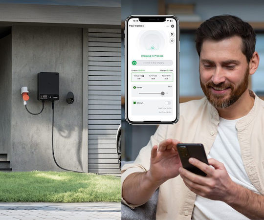 Încărcător Trifazat cu Montaj pe Perete 22 kW cu Cablu Încorporat de 7,5 m Tip 2