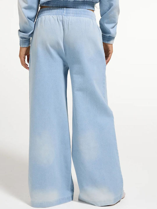 Juicy Couture Дамски Текстилен Широк Панталон Light Wash