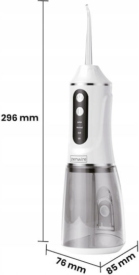 Zenwire Water Flosser 390ml Rechargeable & Waterproof White