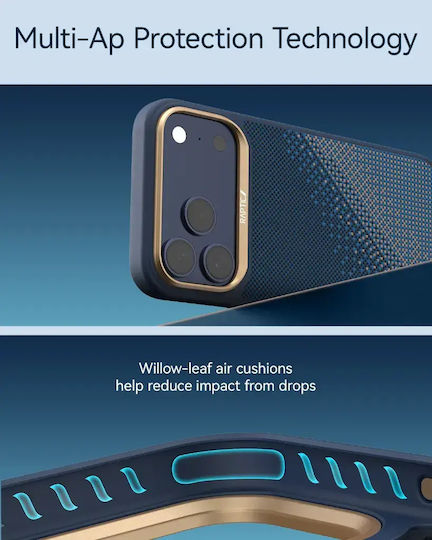 Raptic Rückseite Aramidfaser / Kunststoff / Gehärtetes Glas Marineblau (iPhone 18 Pro Max / 17 Pro Max)