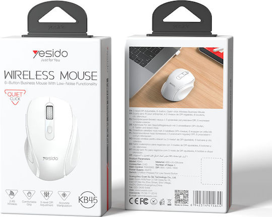 KB45 Wireless Ergonomic Mouse White